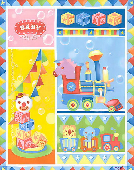 Ringling Bros Circus Nursery Fabric Panel